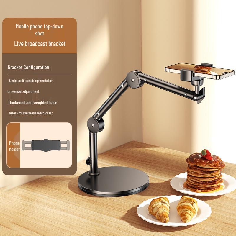 Adjustable Multi-Functional Boom Arm Stand for Phones & Tablets - Ideal for Desktop Video Recording and Live Broadcast
