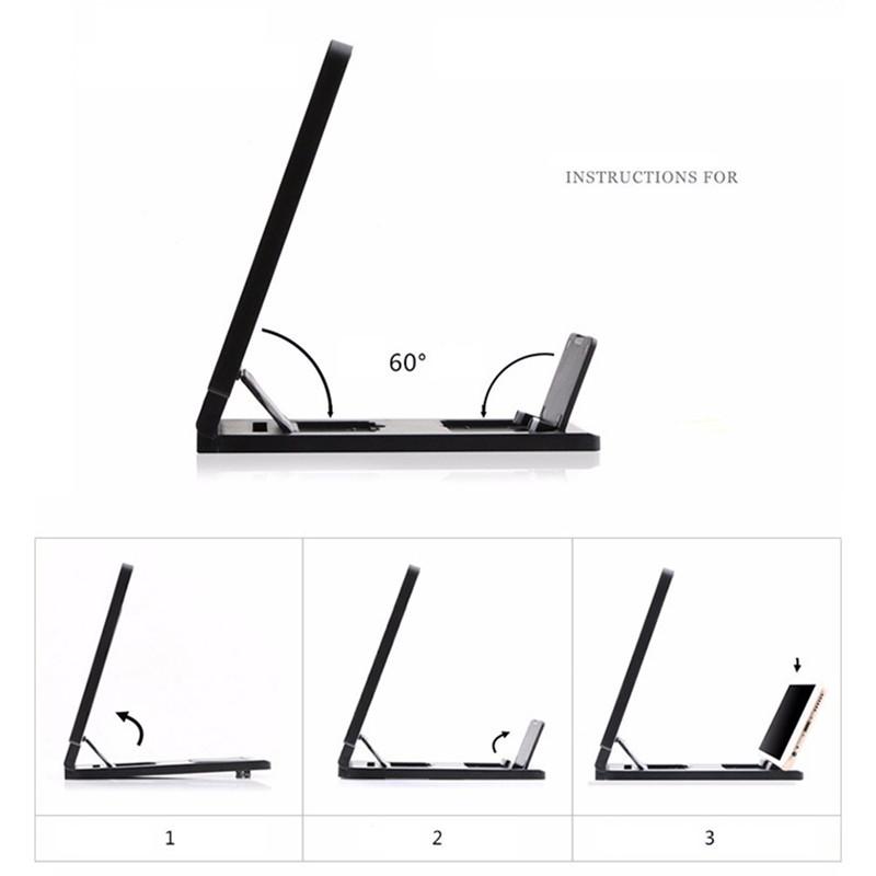 8.2/14 Inch Mobile Phone Screen Amplifier Magnifying Glass Foldable Phone Bracket 3D Video Screen Amplifier Folding Enlarged Expander Stand
