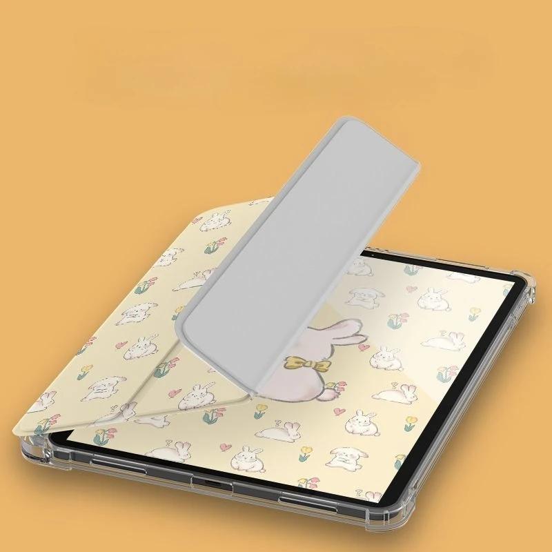 With Pencil Holder Cover for Samsung Tab S7 S8 S9 11 Plus S10 S9 12.4 Inch Pencil Case for Tab A9 8.7" Plus 11" Cartoon Bunny