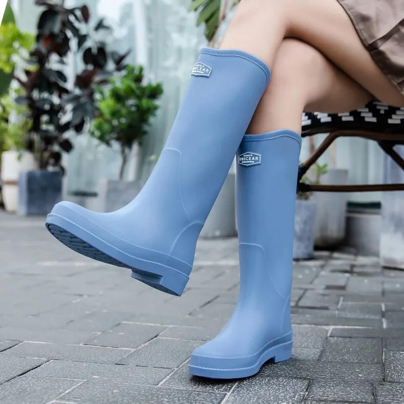 Women's Rainboots Classic British Commuter Water Boots High Rubber Non-slip Shoes Rain Boots Women