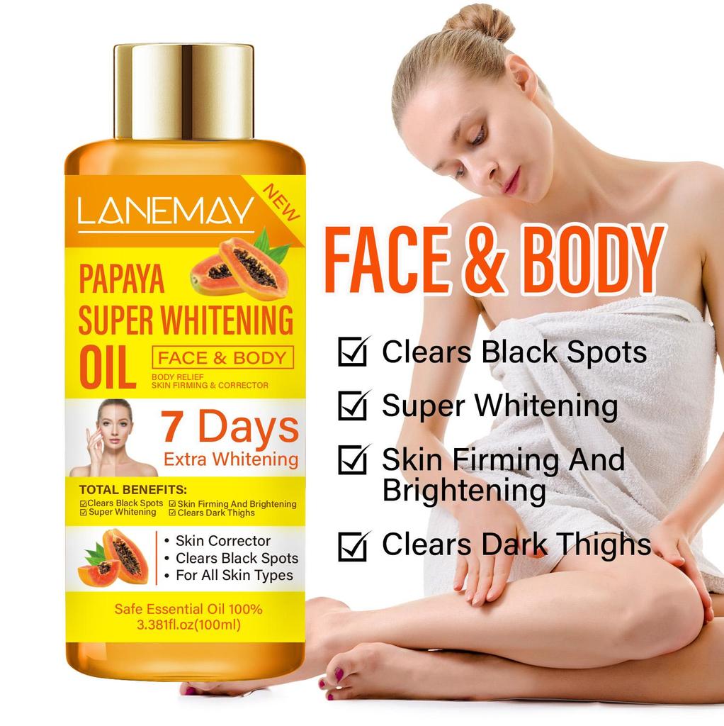 Papaya Super Whitening Oil-Skin Firming And Brightening-Clears Dark Spots-Suitable for all Skin Types, 100ml