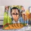 1PC Happy Burger Shop Print FlAannel Blanket, High quality Comfortable for All Seasons, Home Decor, Warmth and Comfort