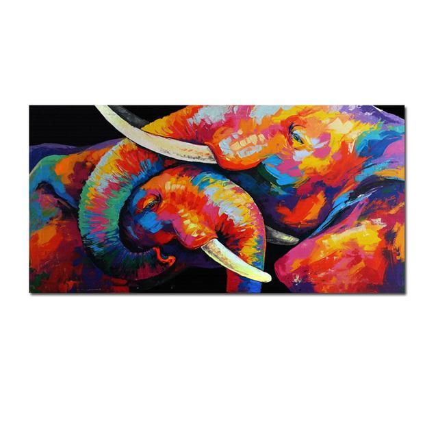 Modern Graffiti Animal Elephant Tiger Lion Canvas Painting Wall Art Picture Posters and Prints for Living Office Room Home Decor No Frame