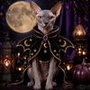 Cat Witch Hat Set Halloween Costume, Cute Ghost Cloak, Funny Pet Costume for Small Pets Festival Outfit, Kitty Cosplay Cape Holiday Party Accessories