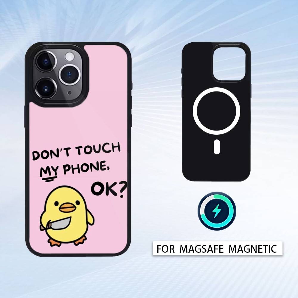 1PC Dont Touch My Phone Phone Case For iPhone 17,16,15,14,13,12,Pro,Max For Magsafe Magnetic Wireless Charging
