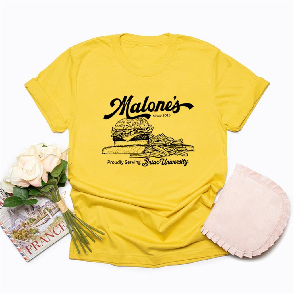 Malones Seit 2015 Briar University T-Shirt Hockey Romanze T-Shirt Beste Burger T-Shirt Vintage Kurzarm T-Shirts Bücherwurm Geschenk