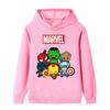 Autumn Winter Marvel Superheroes Chibi Printed Hoodies Fashionable Casual Warm Sports Long Sleeved Children's Boy Hooded Sweatshirts