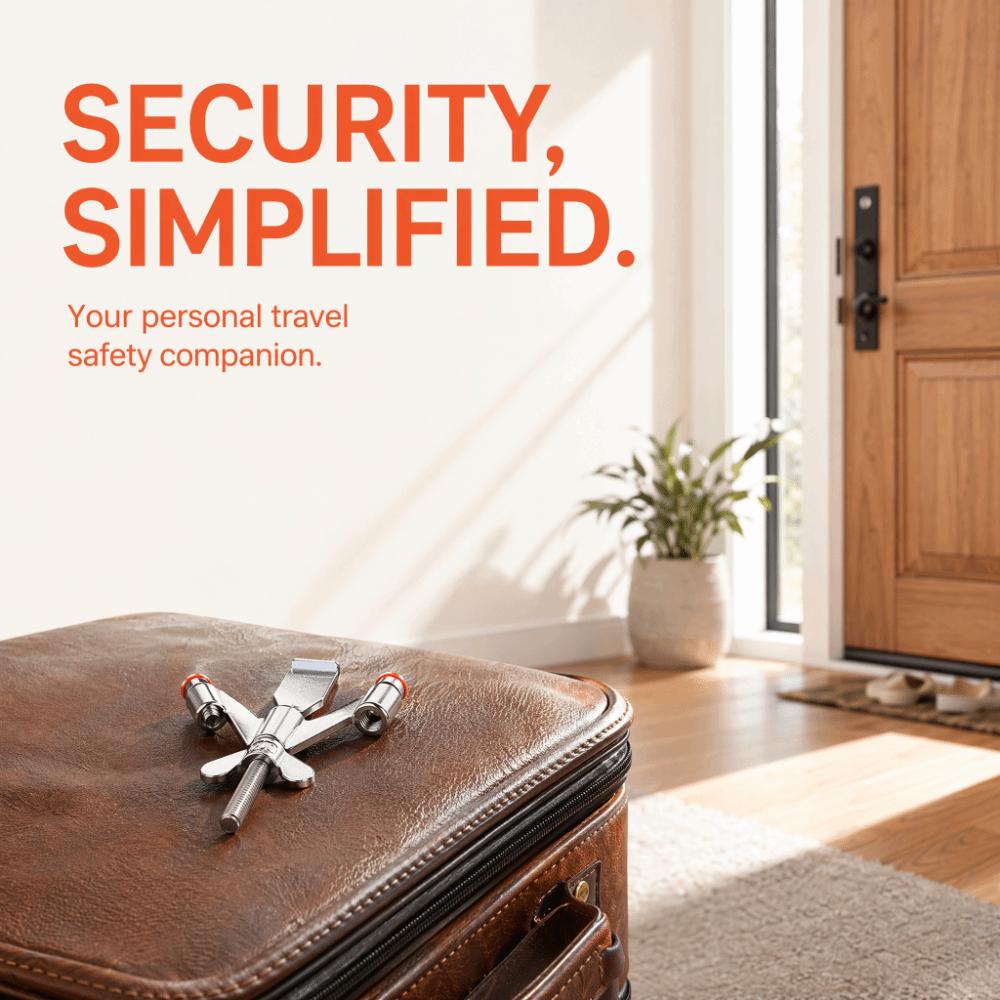 Smooth Surface Portable Door Lock Stainless Steel Anti-Theft Door Lock Travel Lock  Travel