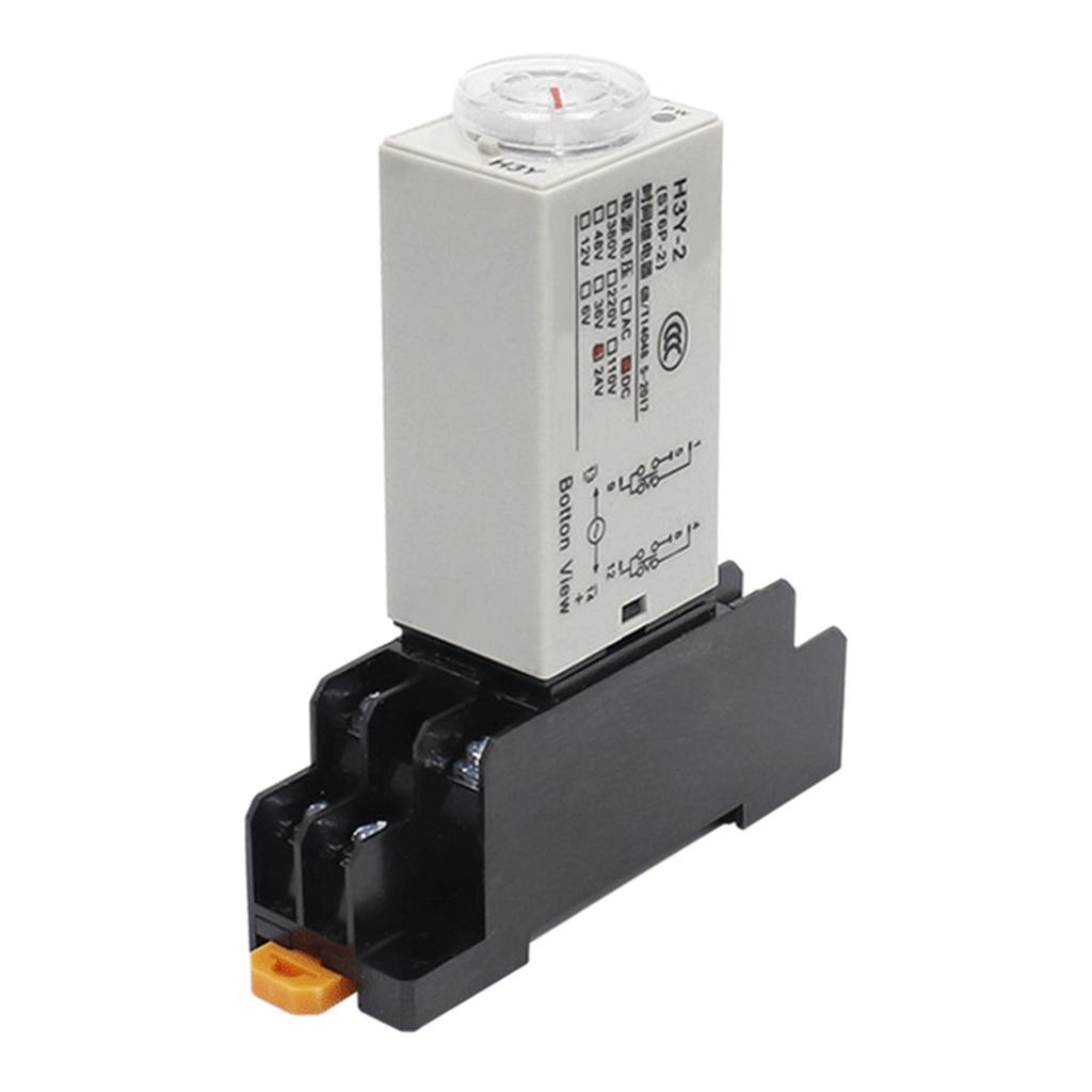 Power On Time Relay Delay Timer With Base Socket 10s Timer Timing Time Relay Power-on Delay Rotary Knob Enduring