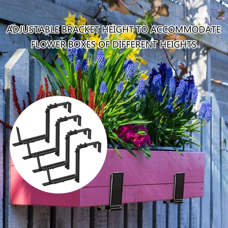 Upgrades Window Sill Planter Support Set Expandable Metal Brackets Set Outdoor Window Planter Mounting Brackets 4/6pcs
