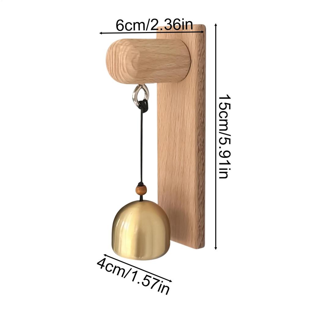 Bells for Door Wood Wind Chime Alert Decoration Shopkeeper Copper Door Bells for Home Shop Entrance Garden Gate Backyard