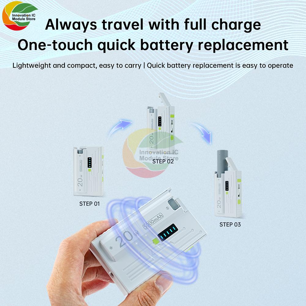 1 Section 21700 Battery Box DIY Kit With Ejector Plug Mobile Power Shell 20W Fast Charging Dual Mode Support Small Current