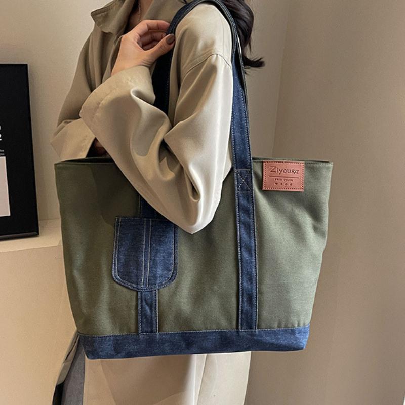 Canvas Large Bag Handbag Retro Shoulder Bag Fashion Women's Bag Women's Handbag Large Capacity Tote Bag Women's Bag