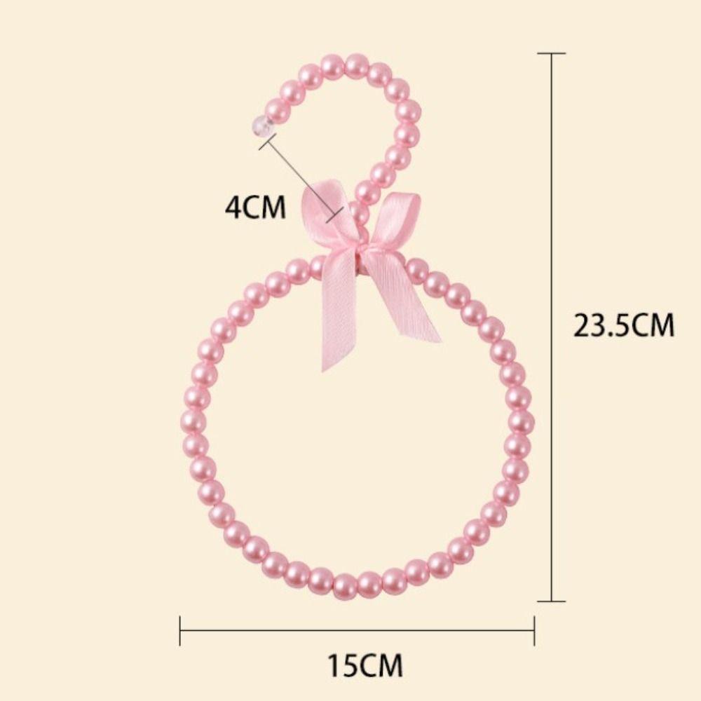 Imitation Pearl Beaded Bow Clothes Hanger Round Shape Scarf Ring Hanger Dress Hanger  Home