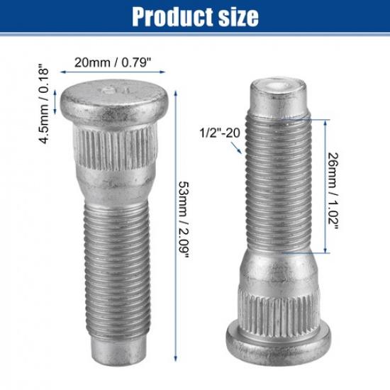 5pcs 1/2"-20 Front or Rear Wheel Lug Stud for Jeep Wrangler 2011-2017 3.6L 3.8L