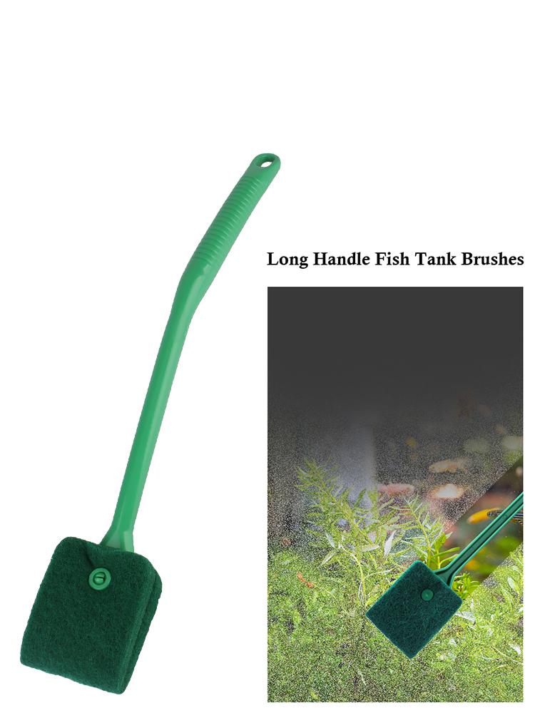 Fish Tank Glass Brushes Sponge Cleaning Tools Long Handle Double-sided Brush Aquarium Accessories Floating Cleaner