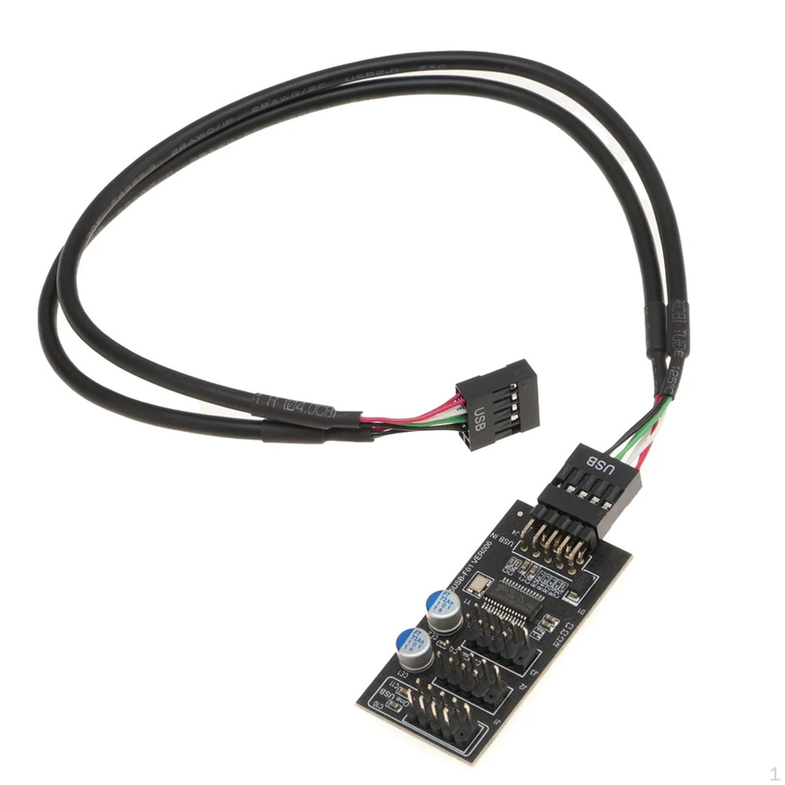 

Соединительный кабель Материнская плата USB 2.0 9-контактный разъем от 1 до 3 Удлинительный концентратор Простая установка Мужской Женский