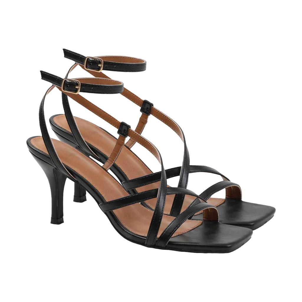 Where's That From Womens/Ladies Austin PU Crossover Strap Wide Sandals