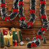 2M Christmas Garland with Bows, with Festive Party Supplies for Home Outdoor Decor,Xmas Metallic Twist Hanging Garland Fireplace