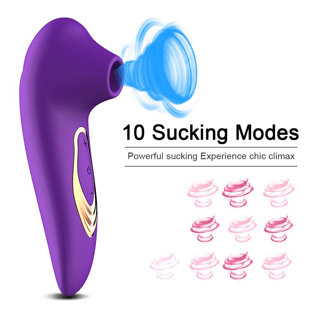Kvinnelig Kraftig Clit Sucker Vibrator Brystvorte Suger Blowjob Klitoris Stimulator Vibrerende sexleketøy for kvinner Voksne Onanerer