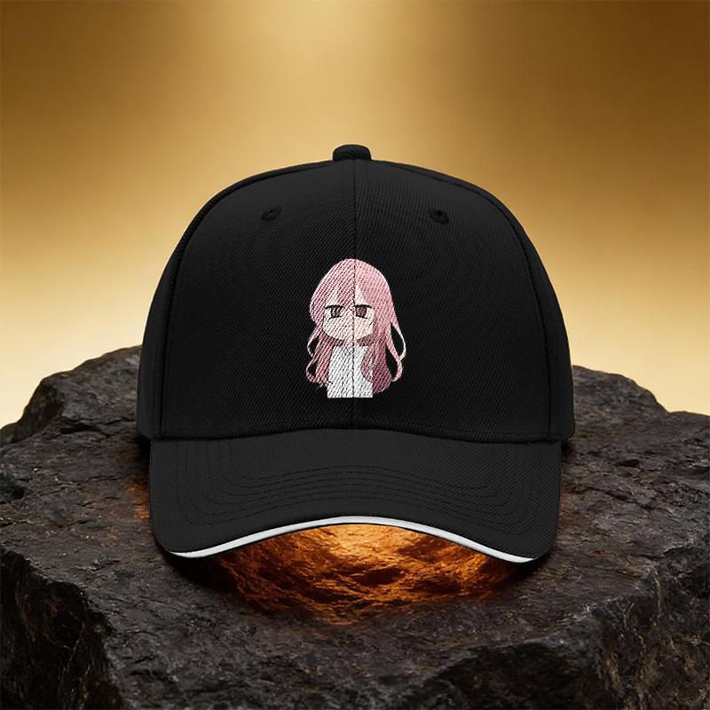 Pink-Purple Long Anime Hat, Unisex Printed Baseball Cap Sandwich Duckbill Cap Sports Cap, Suitable for Daily Commute and