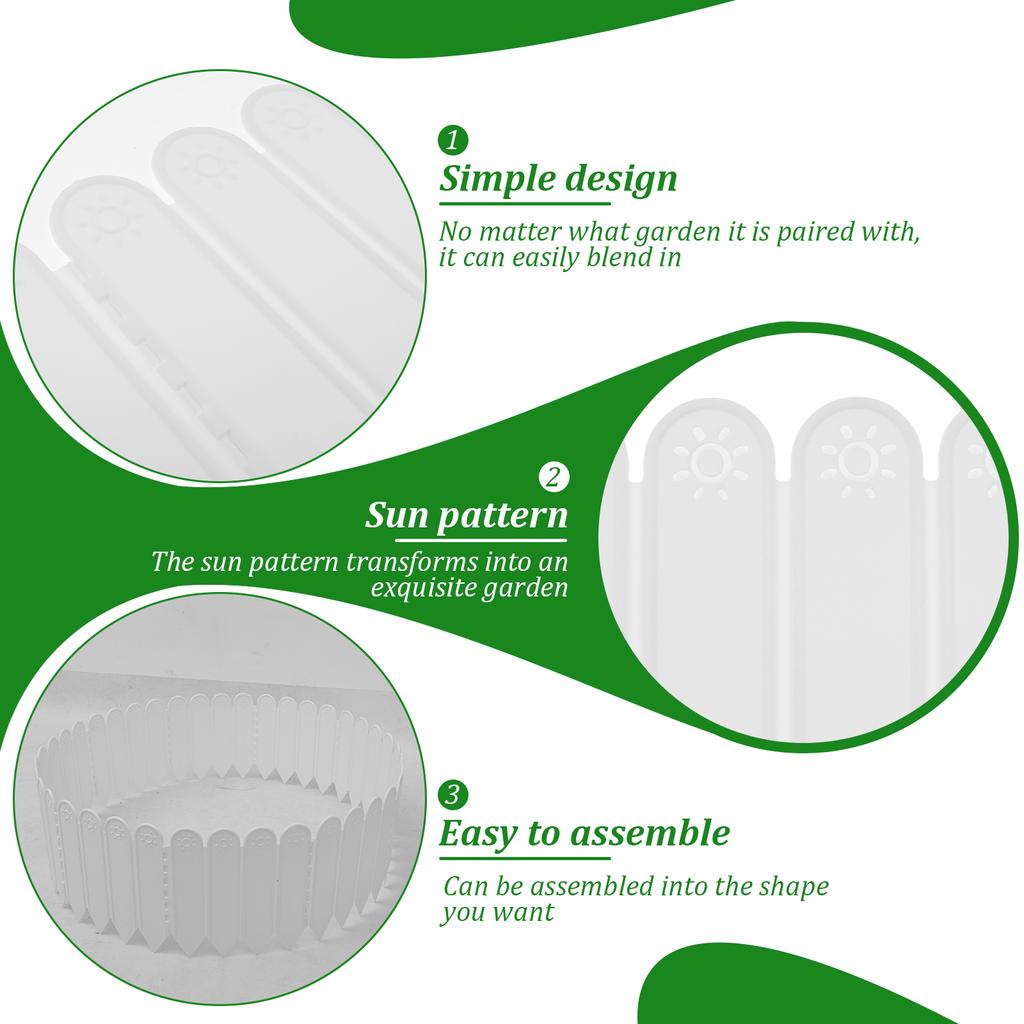 2m Garden Lawn Ground Edging Fence Outdoor Grass Border Fencing Plastic Yard Landscape Pathway DIY Decorative