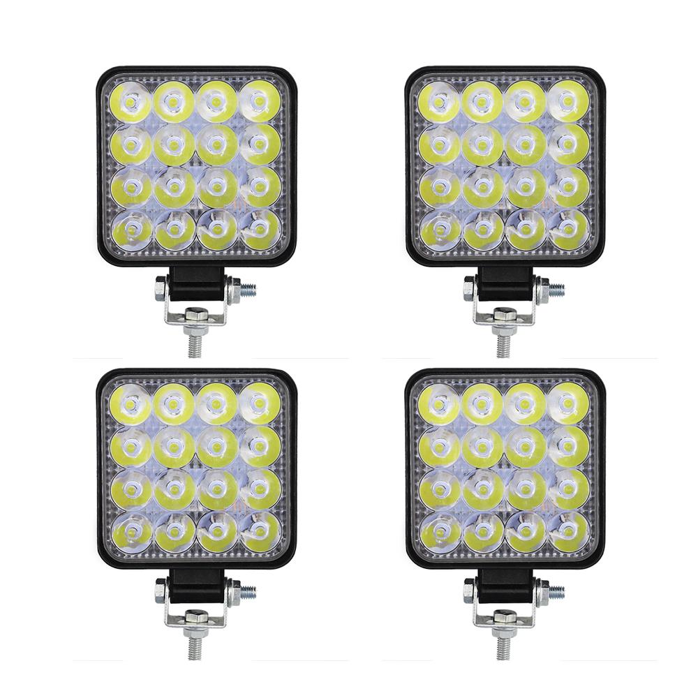 12V Led Work Light Square Spotlight/floodlight 48W Car Headlight For Truck Off Road SUV Night Driving Light Fog Lamp