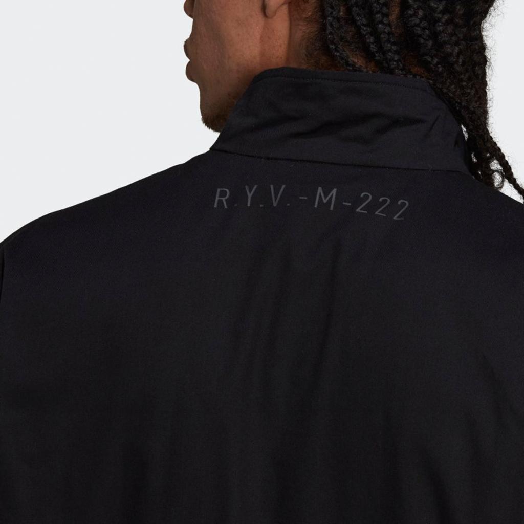 Adidas Originals R.Y.V. Cotton Twill Training Jacket with Stand-Up Collar and Zip Men Jacket Black H11457
