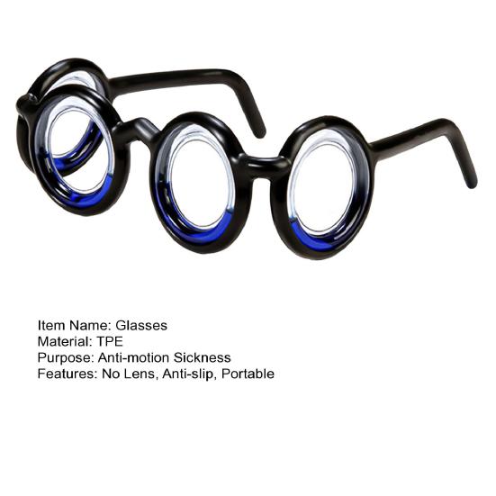 Brille gegen Reisekrankheit, ohne Linse, Flüssigkeit, rutschfest, tragbar, gegen Autokrankheit, für Kinder und Erwachsene, Gaming, Seekrankheit, Flugkrankheit, Übelkeit, Linderung der Brille