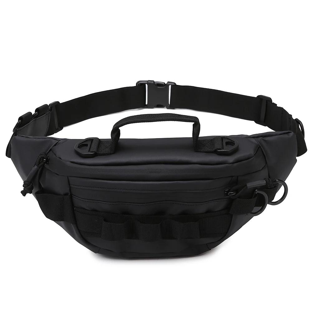 Men Fishing Waist Pack Waterproof Tactical Fanny Pack Multifunctional Zipper Storage Bag Anti-Theft for Outdoor Camping