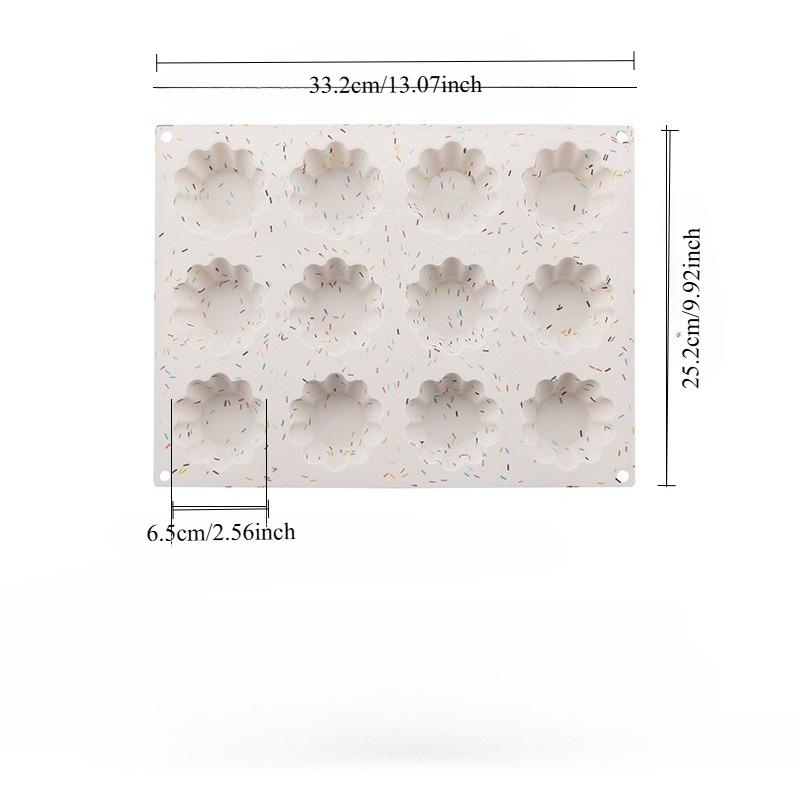 Silica gel 12 even cake mold chocolate mold baking cake lace small Mu Si baking tray baking tools