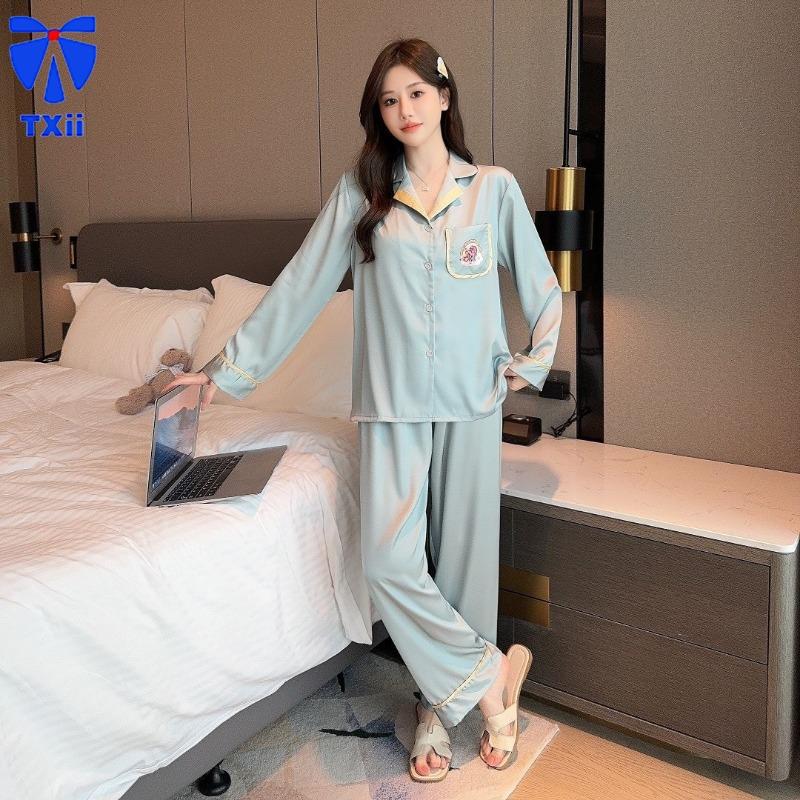 

Новое поступление Весенняя пижама Женская с мультяшным принтом Рукав 3/4 Брюки Домашний костюм 2XL зелёный