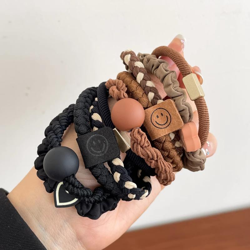 Kleiner Bär Hochelastisches Kaffee-Haargummi für Frauen und Mädchen - Langlebig, Schlicht und Elegant