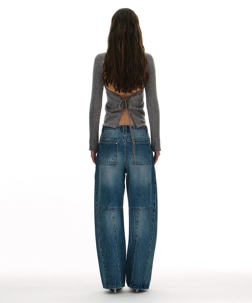 PARTIMENTO WOMEN Open Back Knit Top_Melange