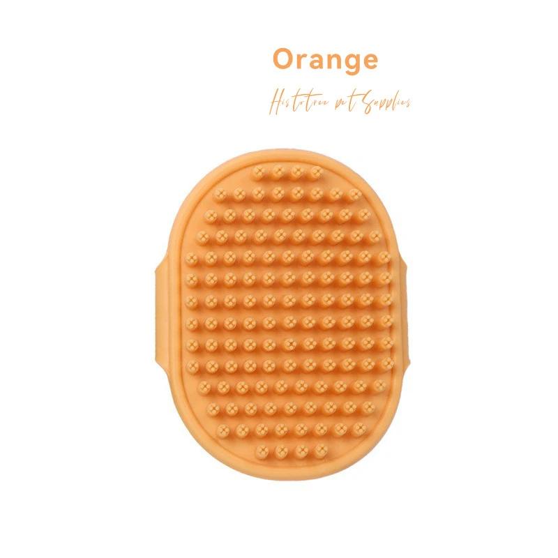 

Professional Pet Grooming Brush for Cats and Dogs Adjustable Ring Handle Rubber Bristles Comb Reduces Shedding Soothing Massage XS оранжевый