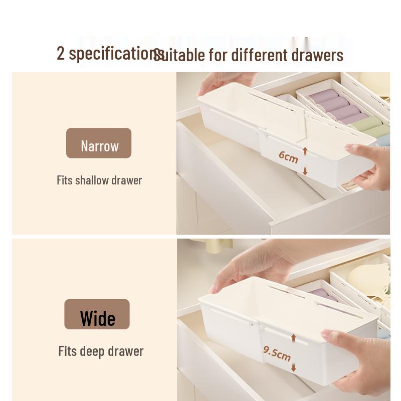 Extendable Drawer Organizer with Built-in Lipstick Holder for Cosmetic Vanity