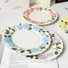 BRRose Flower Relief Dinner Plate Porcelain Dish 8 Inches Dessert Plate Restaurant Specialty Tableware Ceramic Disc Dinner PlatesEY