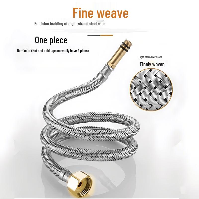 TLXT Wall-Mounted Kitchen Faucet with Braided Hose