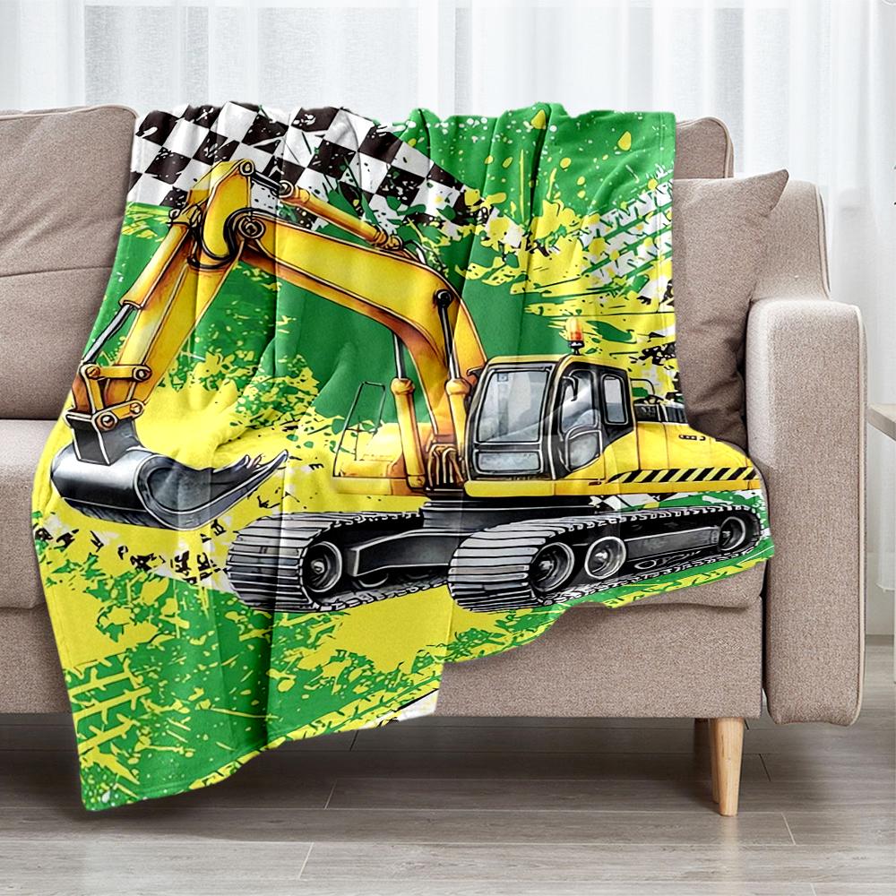 Car Theme Printed Blanket - Perfect for Couch, Bed, Travel & Outdoor Use | Machine Washable, Cozy & Durable.