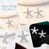 Minimalist Ocean Style Starfish Stud Earrings Small Unique Design Women's Jewelry Sterling Silver Finish Hypoallergenic Post Back