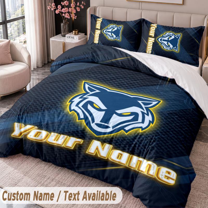 Warrington Wolves Printed Bedding Set Custom Name Text 1 Duvet Cover 2 Pillowcases For Bedroom
