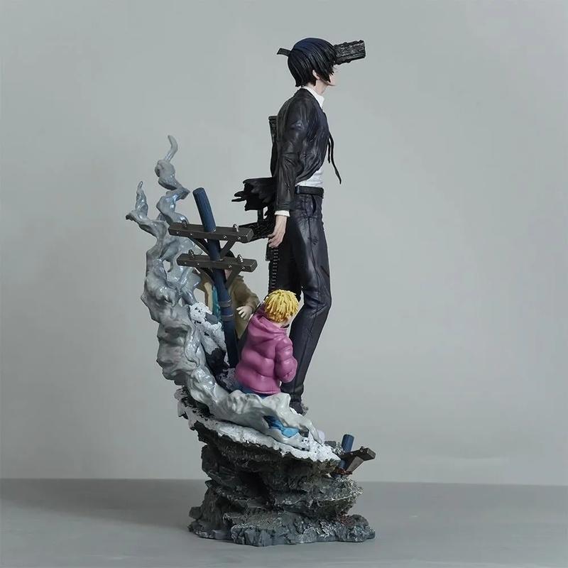 Anime Chainsaw Man Aki Hayakawa Teufelsensäge-Mann Teufelsgewehr-Form Figur Sammlerstück PVC Modell Statue Schreibtischverzierung Geschenk für Erwachsene Anime-Fans