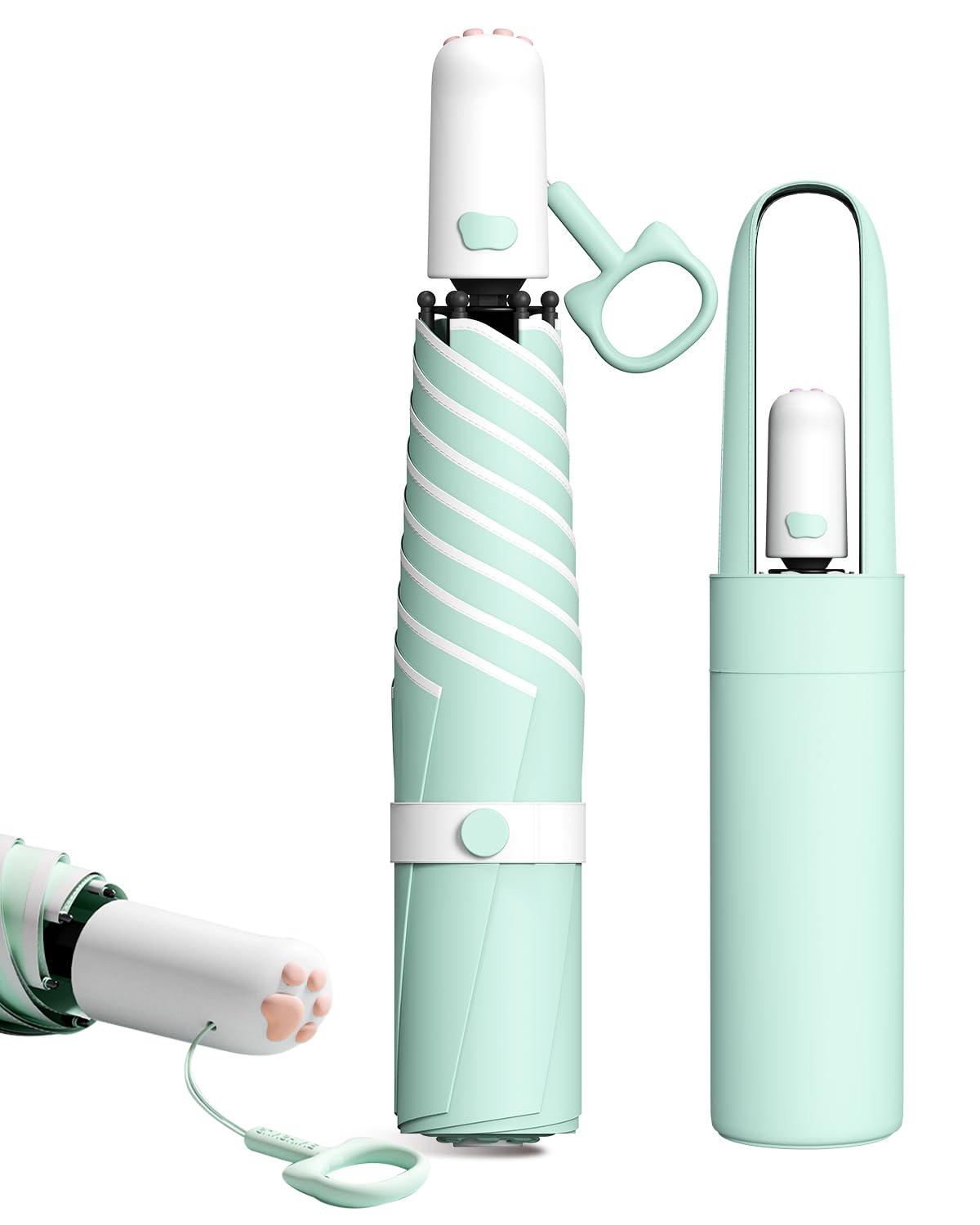 

Зонт с УФ-защитой, складной, автоматический, с принтом кошачьей лапки, подходит для солнца и для дня рождения, включает чехол для хранения, зонтик, защита, 100% блокировка, зонт,