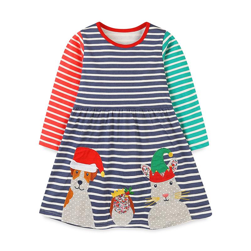 AostaBetty Kids Autumn Animal Patchwork Striped Long Skirt 115 cm (5 Years)