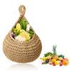 Handwoven Hanging Wall Vegetable Fruit Basket Organizer Container for Kitchen Garden Mount Wall Plant Flower Onion Storage Decor