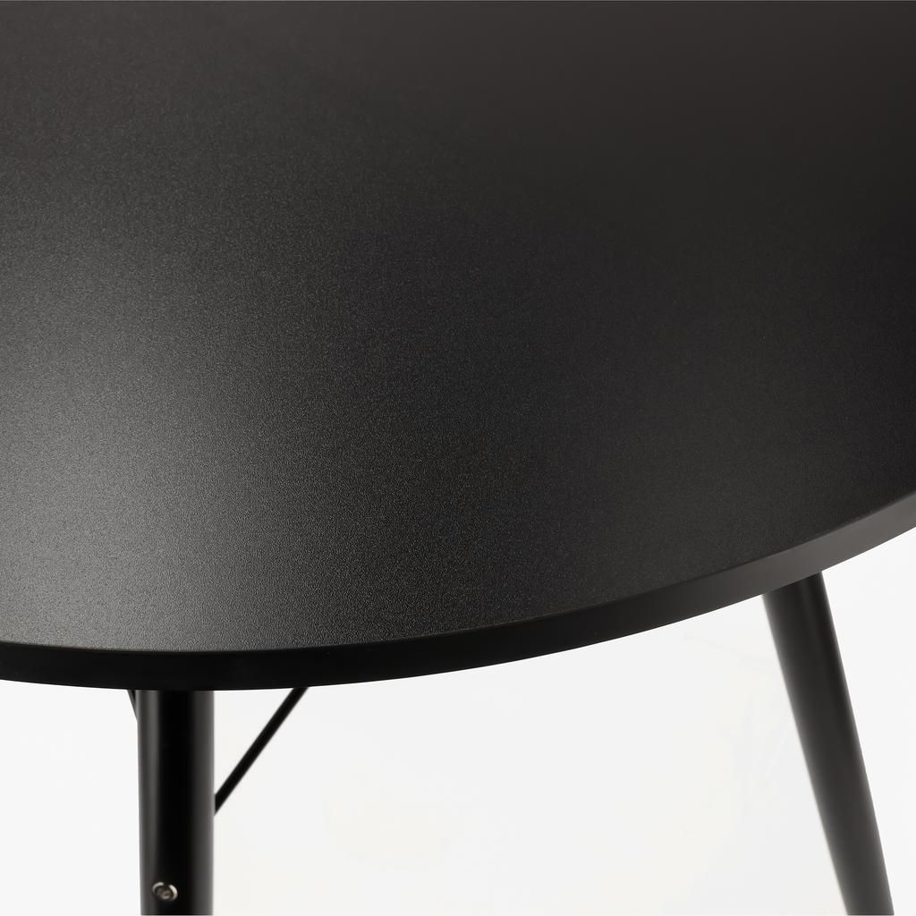 Modern Scandinavian Black Round Table For Living Room Dining Room Kitchen