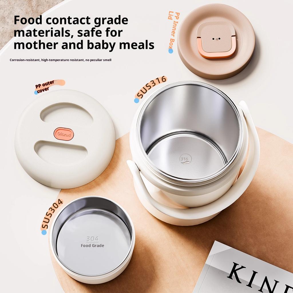 Gianxi Insulated Lunch Box For Office Workers Stainless Steel Large Capacity Bento Multi-Layer Lunch Carrier Bucket