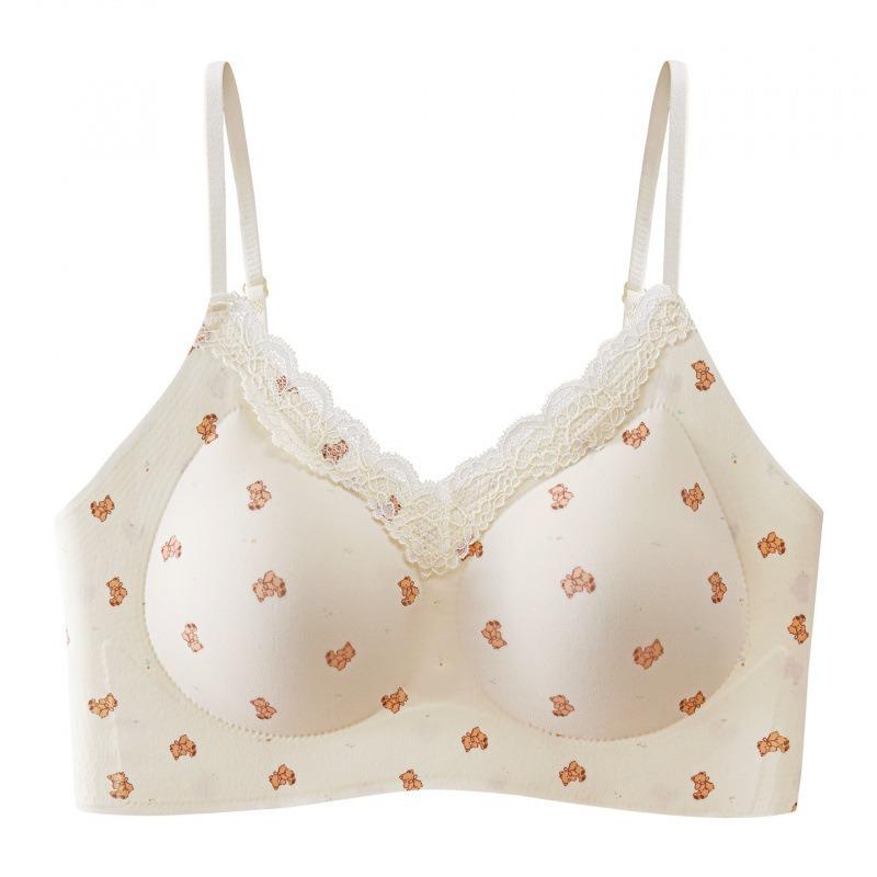 Women Lace Wireless Soft Support Push Up Bra For Small Chest Sexy Anti Sagging