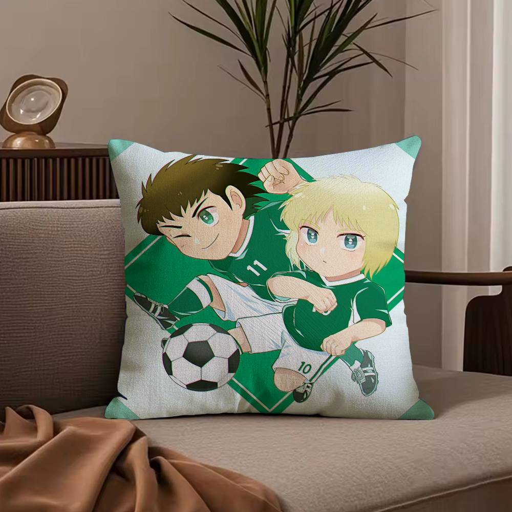 Hot Anime C-Captain T-Tsubasa Pillow Case Anti-dustmite Pillowcase Invisible Zipper Silky Short Plush Sofa Cushion Cover