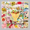50-Sheet Fresh Flower Bouquet Cartoon Plant Journal Stickers for Scenery Decoration